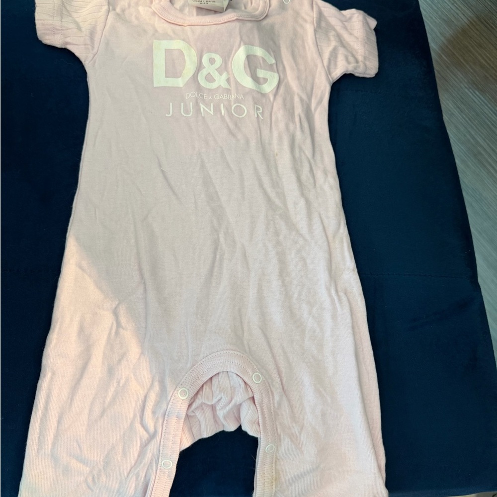 Dolce & Gabbana Pink D&G Junior Logo Romper